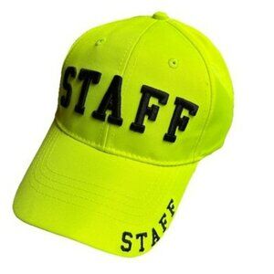 Neon yellow Staff High Visibility Safety Headwear six panel ball cap